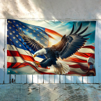 American Patriot Flag American Eagle Patriot Grommet Flag QTR723GF