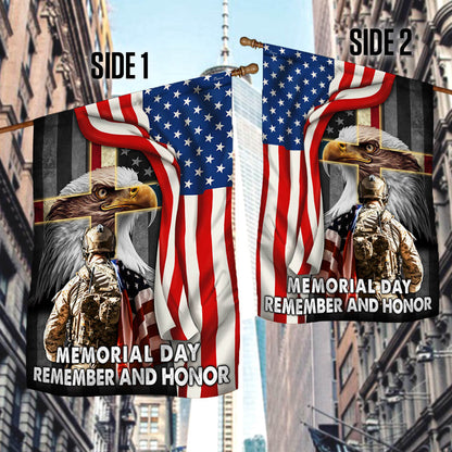 Memorial Day Remember And Honor, U.S. Veteran American Eagle Flag TPT730F
