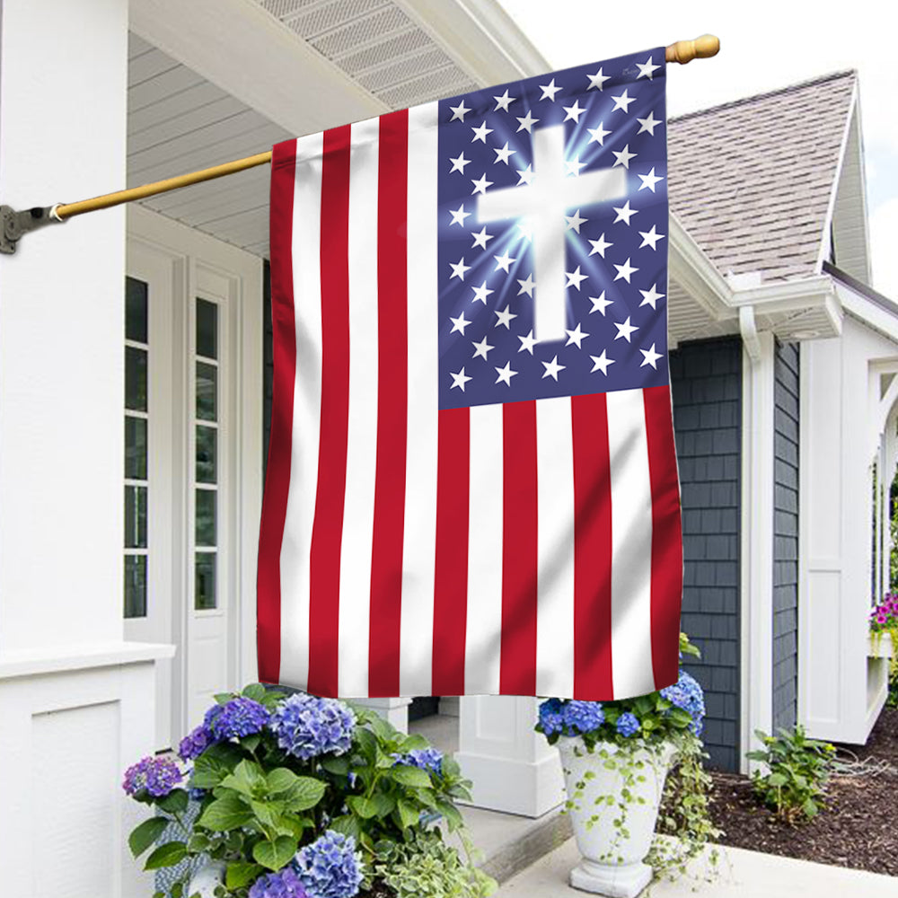 Flagwix American Flag - Christian Cross American One Nation Under God Flag TPT679F