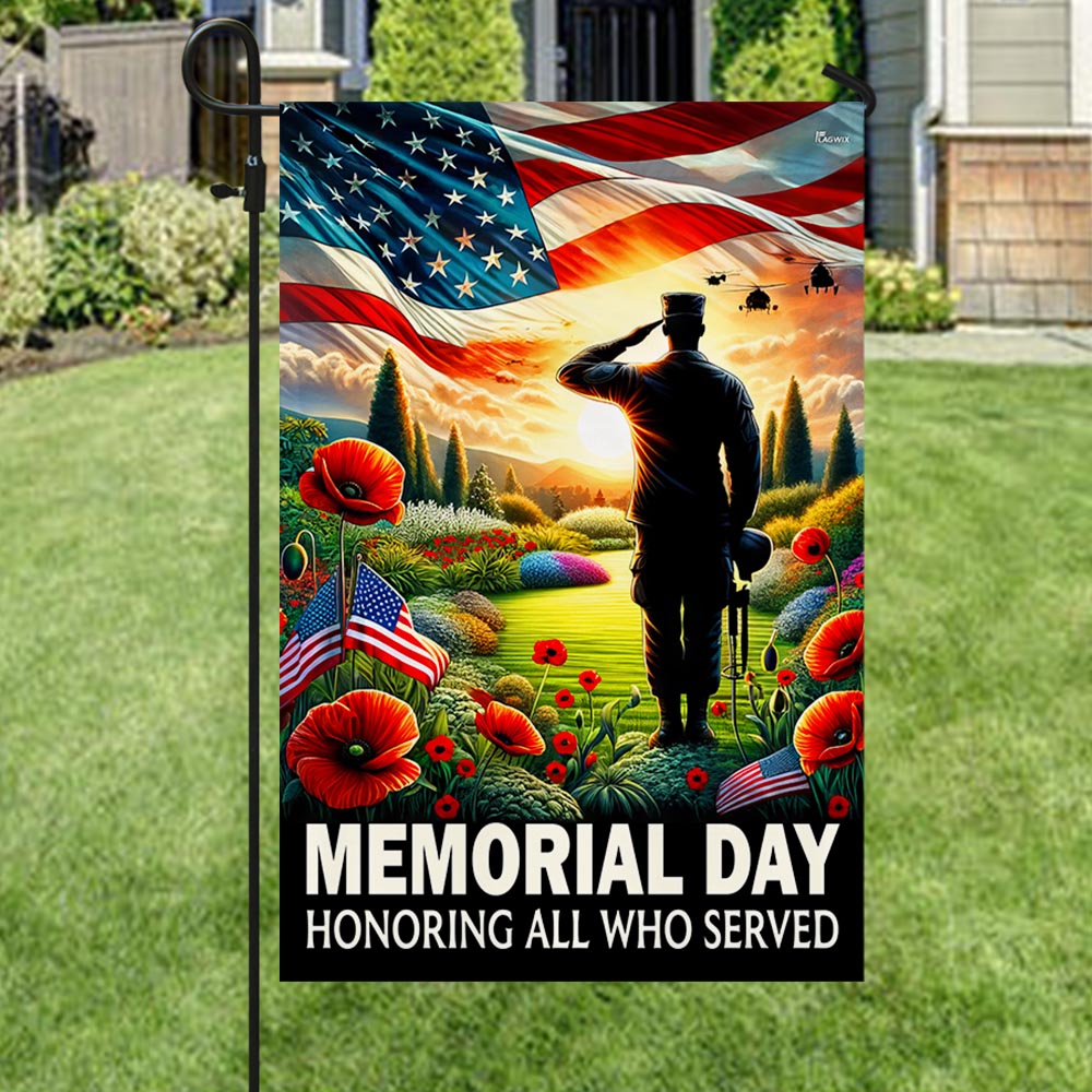 FLAGWIX Memorial Day Honoring All Who Served Veteran American Flag MLN2704F