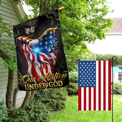 Flagwix American Flag - One Nation Under God Jesus Christian Cross American Eagle Flag TPT810F