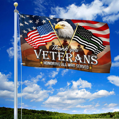 Thank You Veterans, American Eagle Memorial Veteran Day Flag TPT66GFv1n