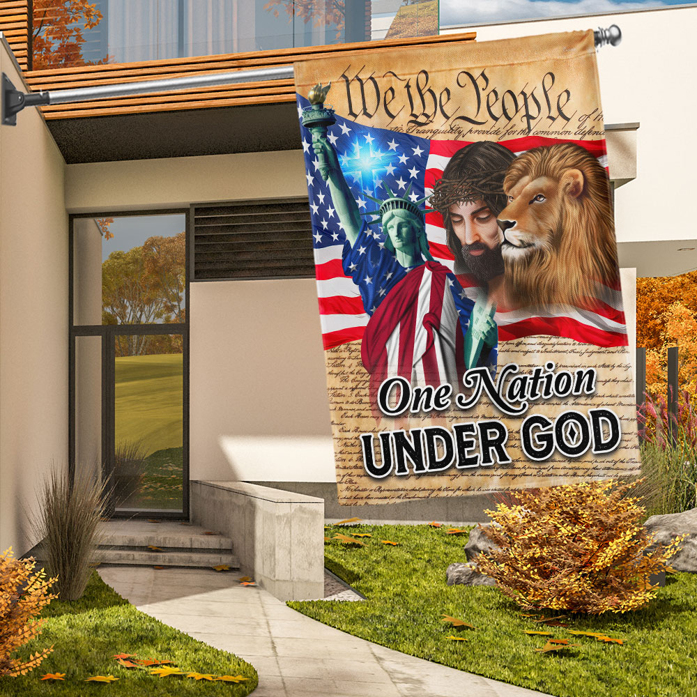 Lion Of Judah Jesus God Patriot One Nation Under God Flag MLN1447F