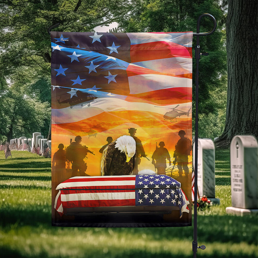 Remembrance Memorial Day American Eagle Honoring All Who Served Veterans Flag TPT1671F