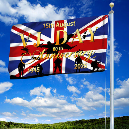 VJ Day 15th August 80th Anniversary Union Jack Grommet Flag MLN5563DNV