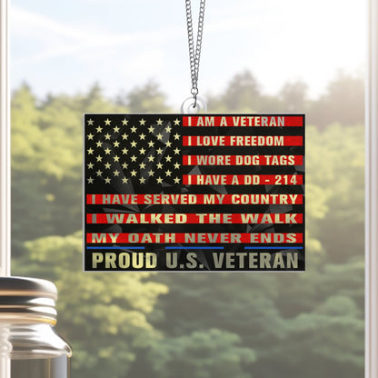 Proud U.S. Veteran Suncatcher - Acrylic Hanging Gift for Veterans Day, Memorial Day & Patriotic Decor TQN3879AS