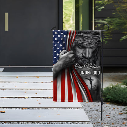 American Flag - One Nation Under God Jesus Flag – Outdoor Decor