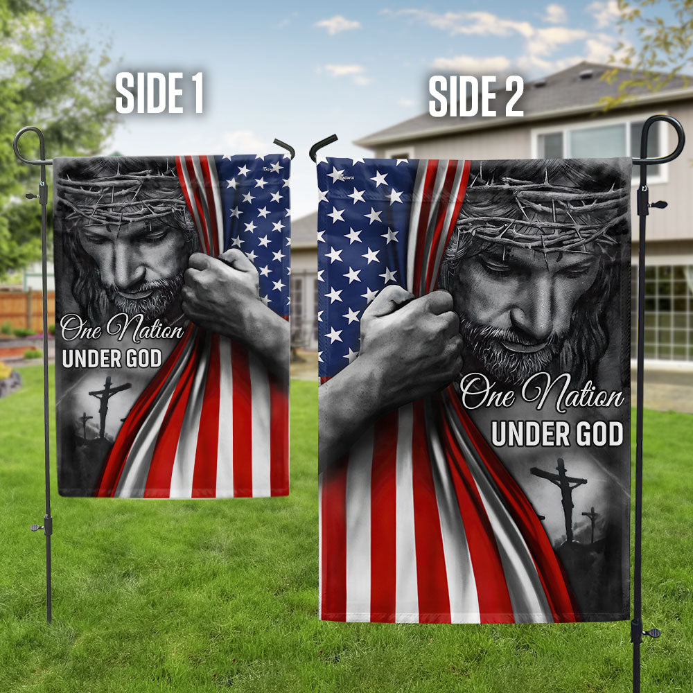 American Flag - One Nation Under God Jesus Flag – Outdoor Decor
