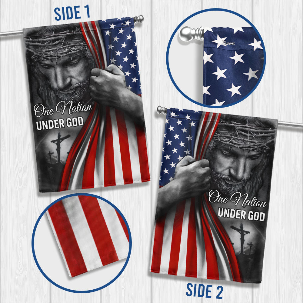 American Flag - One Nation Under God Jesus Flag – Outdoor Decor