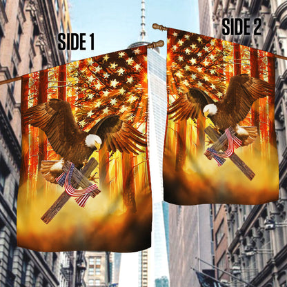 Patriotic Flag Eagle Cross American Sunset DDH2893Fv6