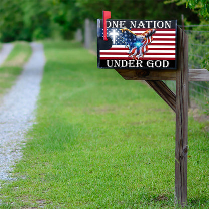 One Nation Under God American Eagle Patriotic Mailbox Cover