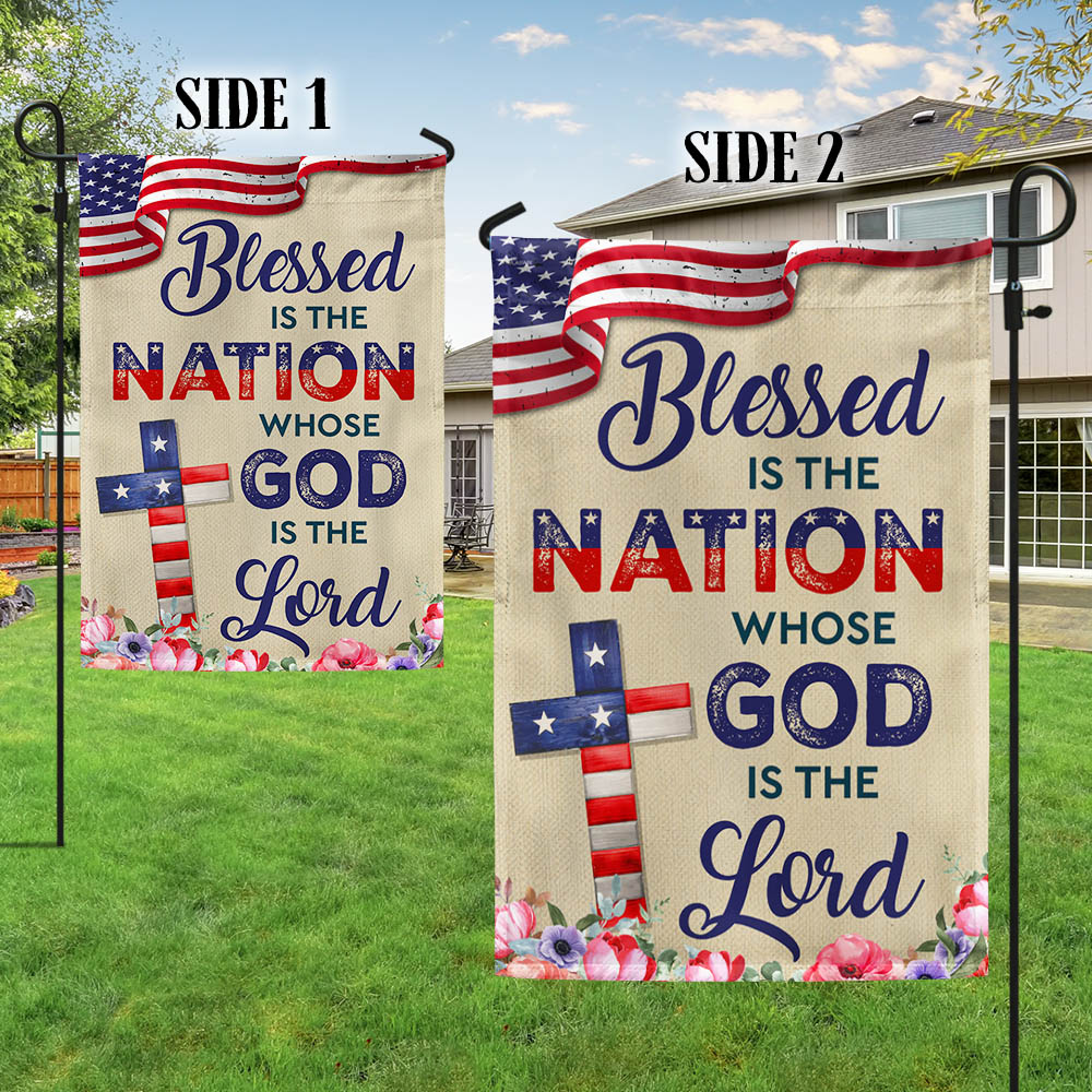 Flagwix American Flag - Blessed Is The Nation Whose  God Is The Lord Patriotic American Flag MLN1376F