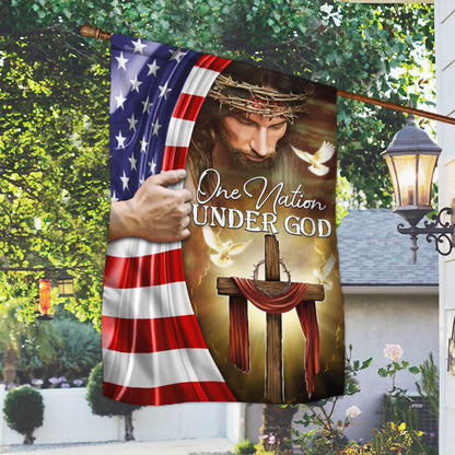 Flagwix American Flag - One Nation Under God Jesus Christian American Flag TPT1311F