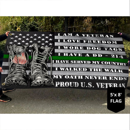 Veteran Flag Proud U.S. Veteran American Grommet Flag QTR40GF