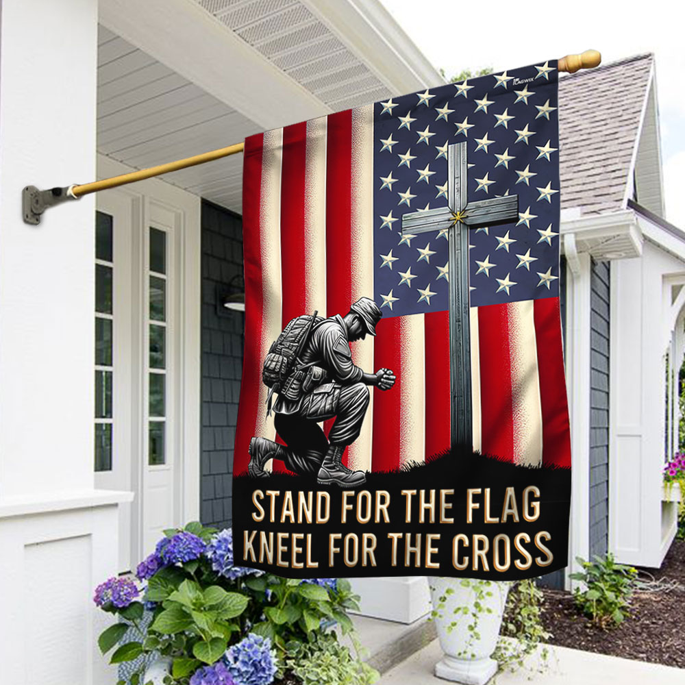 American Flag with Cross Veteran Day Christ Flag MLN2286F 3-Day Shipping