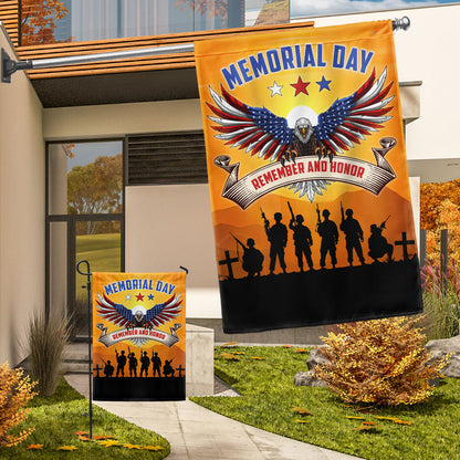 US Veterans Eagle Memorial Day Remember and Honor Flag MLN1286F