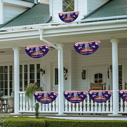 Memorial Day Remember and Honor Veteran Non-Pleated Fan Flag MLN2722FL