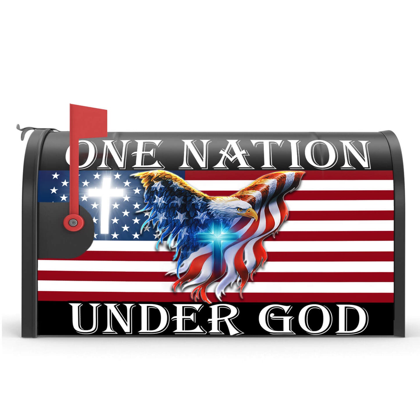 One Nation Under God American Eagle Patriotic Mailbox Cover