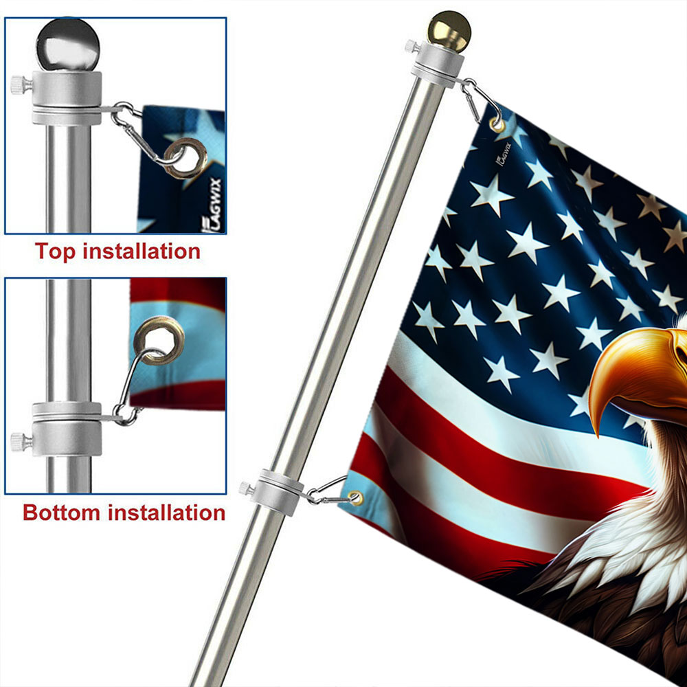 Flagwix American Flag | Patriotic Eagle American Grommet Flag