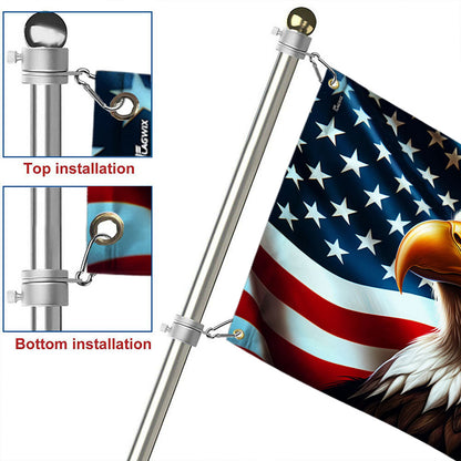 Flagwix American Flag | Patriotic Eagle American Grommet Flag