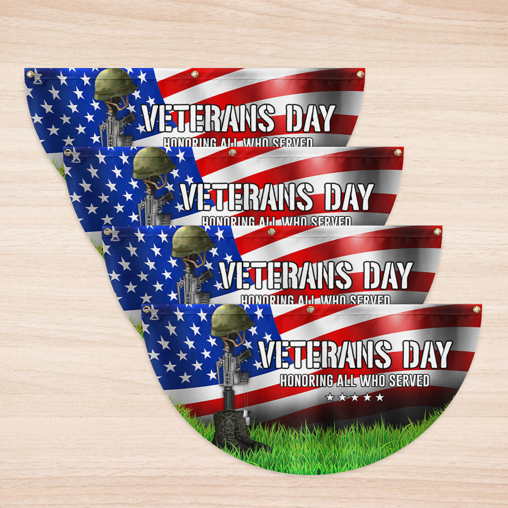 Veterans Day Honoring All Who Served Non-Pleated Fan Flag MLN3986FL