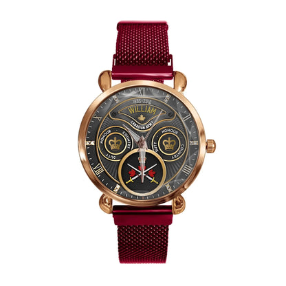Personalized Canadian Veteran Logo & Rank Custom Name & Time Watch