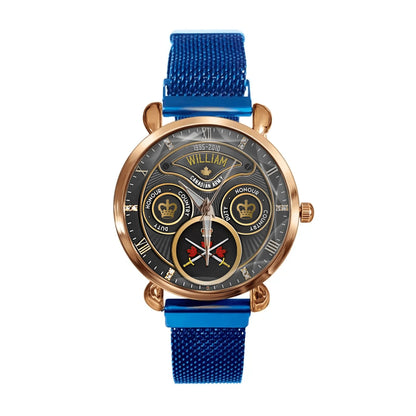 Personalized Canadian Veteran Logo & Rank Custom Name & Time Watch