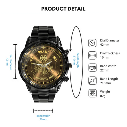 Personalized US Veteran Logo Custom Time Watch – The Perfect Gift for Veterans