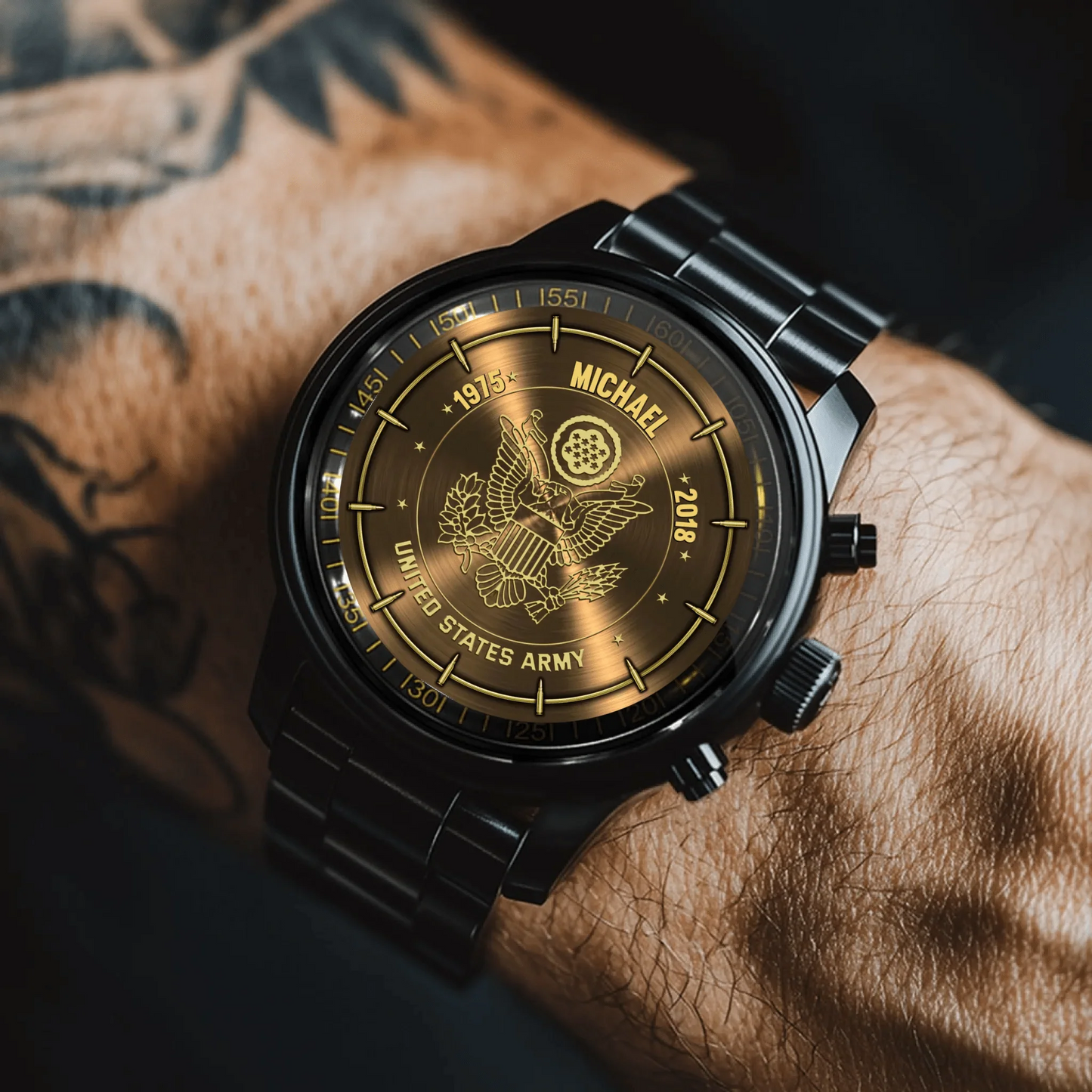 Personalized US Veteran Logo Custom Time Watch – The Perfect Gift for Veterans