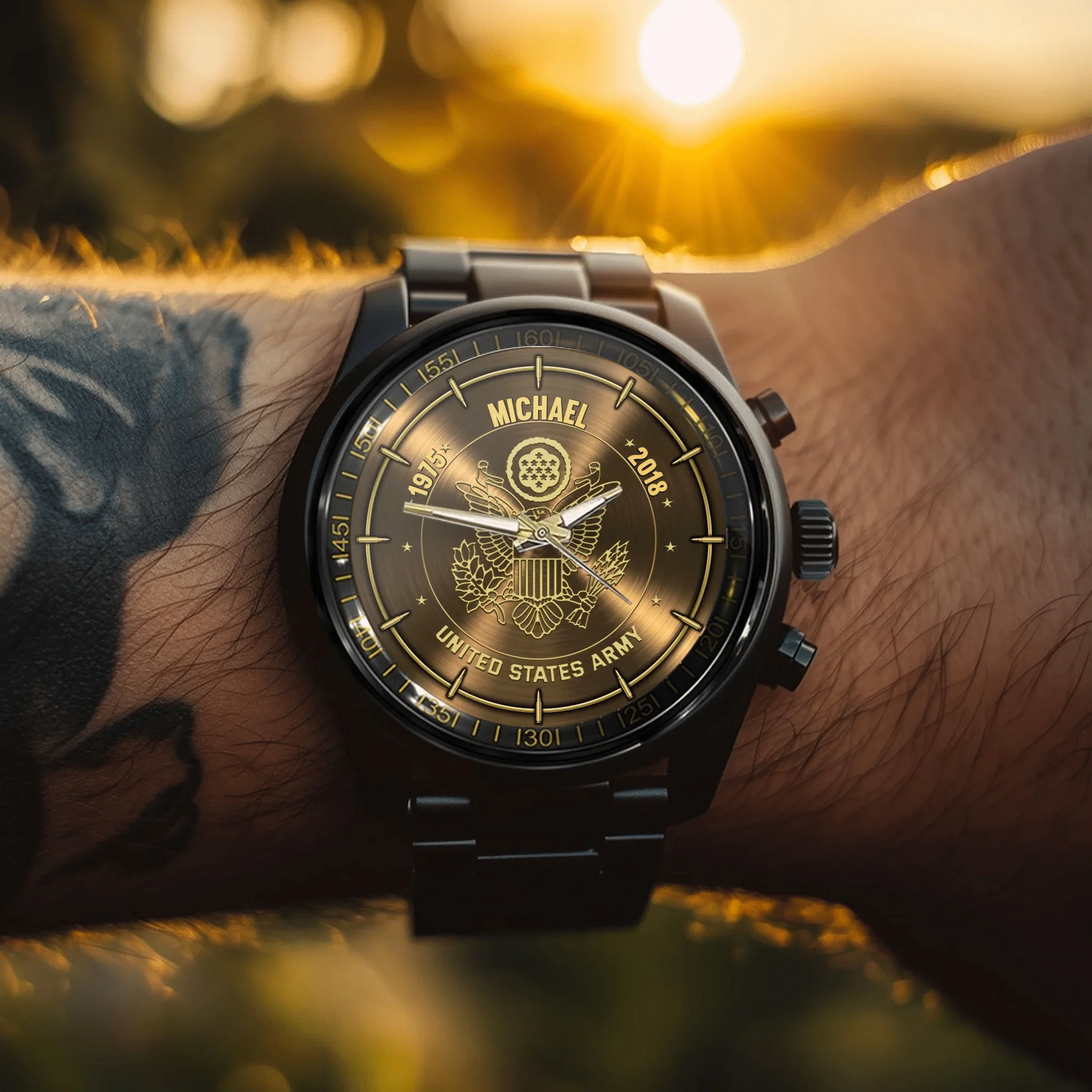 Personalized US Veteran Logo Custom Time Watch – The Perfect Gift for Veterans