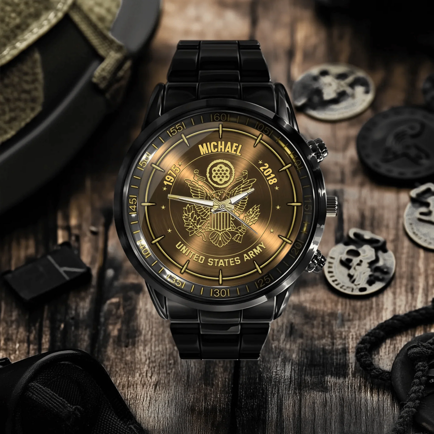 Personalized US Veteran Logo Custom Time Watch – The Perfect Gift for Veterans