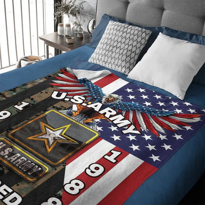 Personalized Veterans Flannel Blanket - Gifts for Veterans