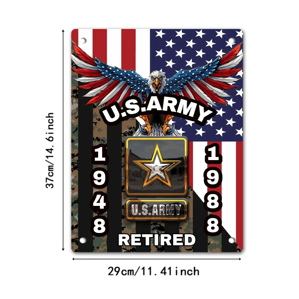 Personalized Veterans Metal Poster - Gifts for Veterans