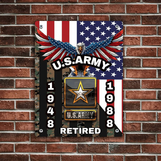 Personalized Veterans Metal Poster - Gifts for Veterans