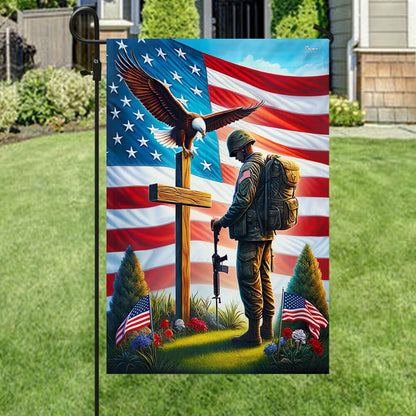 Memorial Day FLAGWIX  Veteran Standing For The Flag Kneel For The Cross Eagle Flag MLN2440F