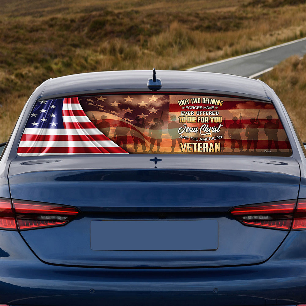 Owe To God And Veteran Rear Window Decal MLH1665CD