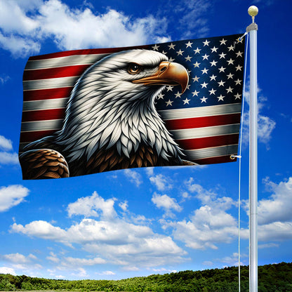 Patriotic Eagle American Grommet Flag TQN2320GF