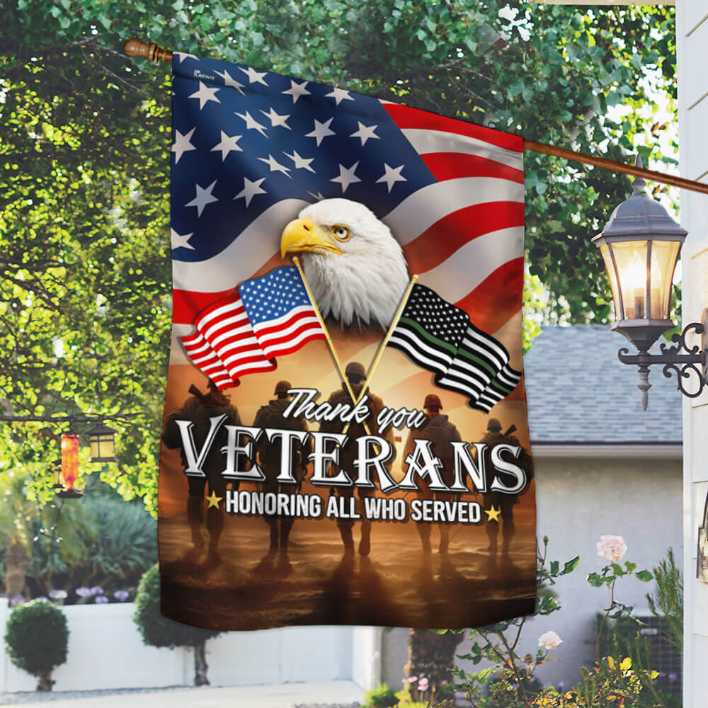 Memorial Day Thank You Veterans, American Eagle Memorial Veteran Flag TPT1643F