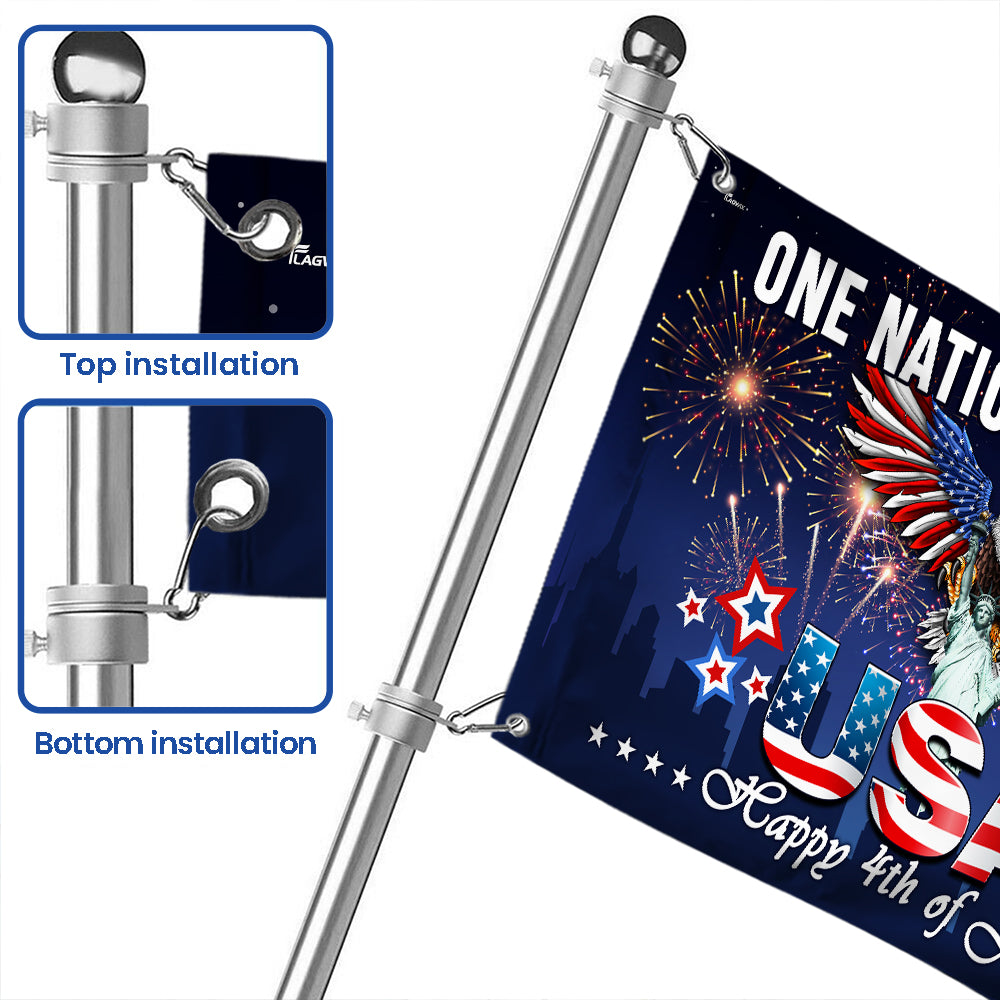 Flagwix American Flag - One Nation Under God 4th of july Patriotic Flag Grommet Flag NNT48NTH