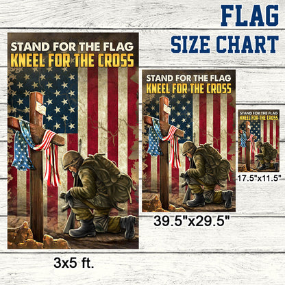 Veteran Kneeling Cross American Flag Stand For The Flag Kneel For The Cross MLN1368F
