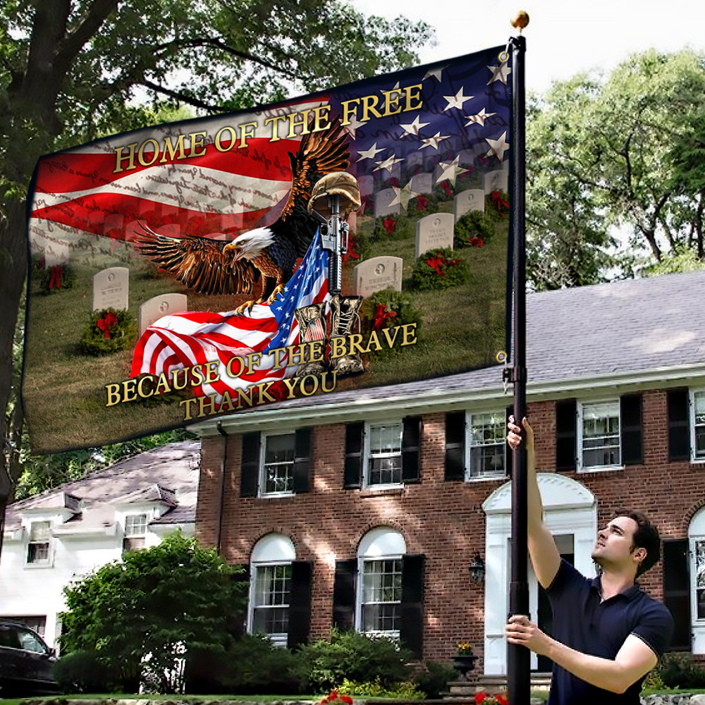 Veteran Grommet Flag Home of the Free, Because of the Brave ANT269GFv1