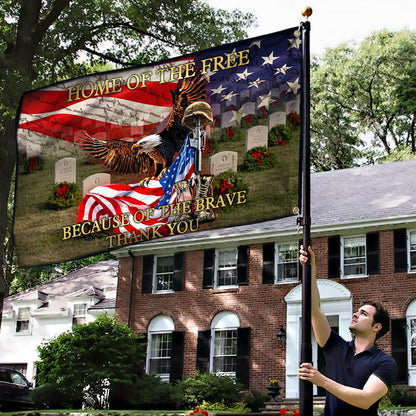 Veteran Grommet Flag Home of the Free, Because of the Brave ANT269GFv1