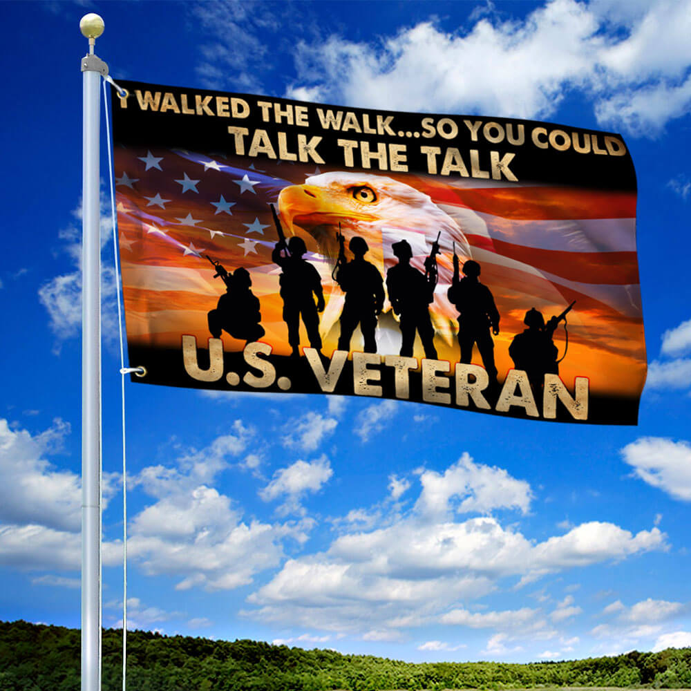 U.S. Veteran Grommet Flag I Walked The Walk TQN1015GF