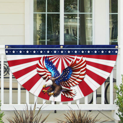 Flagwix American Flag - Patriotic Eagle American Non-Pleated Fan Flag MLN3061FL