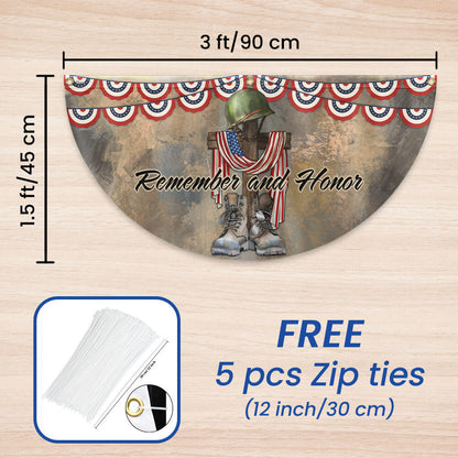 Memorial Day Flag Remember And Honor Veteran Non-Pleated Fan Flag TPT1844FL