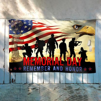 Memorial Day Veteran Remember And Honor Grommet Flag TPT781GF