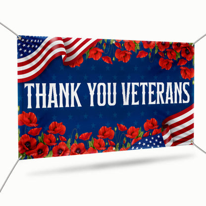Veterans Day Thank You Veterans Fence Banner TQN3674FB