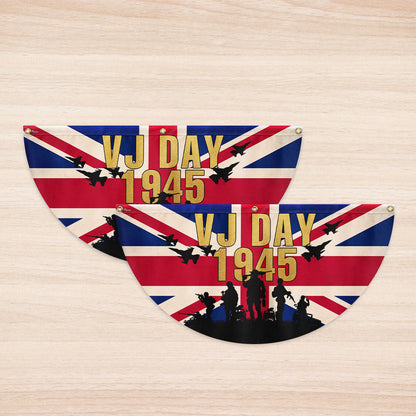 VJ Day Victory Over Japan UK Non-Pleated Fan Flag VTM1272NGT