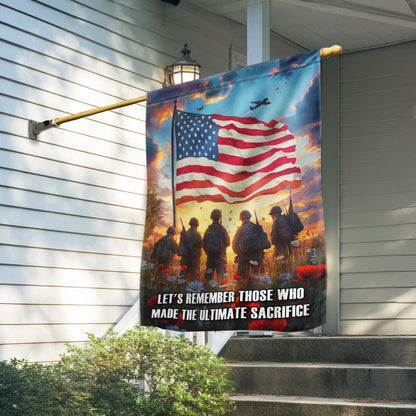 Memorial Day Army Poppy Flowers Flag THR81LPN