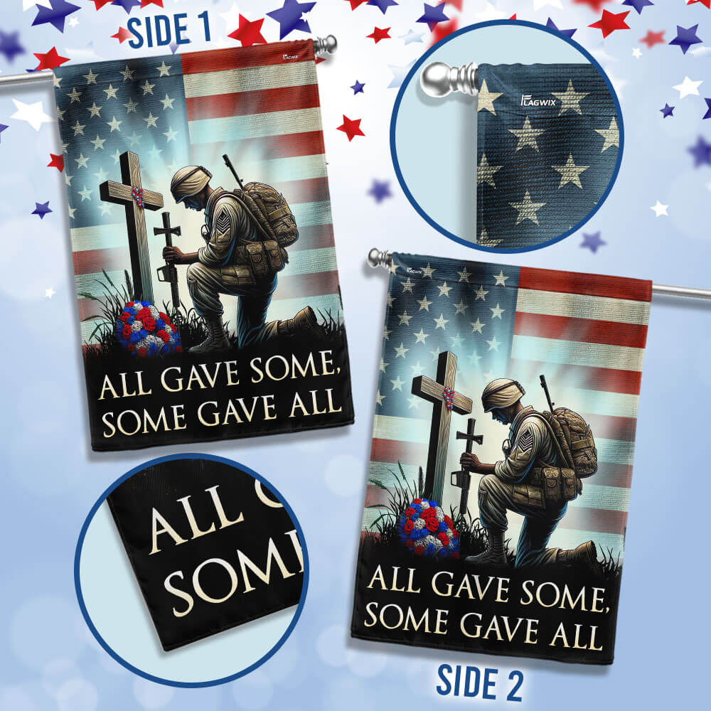 Memorial Day FLAGWIX Veteran Kneeling The Cross  American Soldier All Gave Some Some Gave All Flag MLN2720F